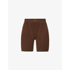 Skims Boyfriend High-rise Stretch-woven Boxer Shorts In Cocoa