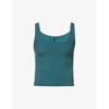 Skims Soft Lounge Ribbed Stretch-modal Jersey Tank In Teal