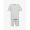 Eberjey Henry Short-sleeved Stretch-jersey Pyjama Set In Heather Grey