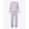 Eberjey Gisele Relaxed-fit Stretch-woven Pyjama Set In Delphinium/ivory