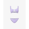 Hunza G Juno Knotted Crinkled Bikini In Lilac