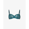 Chantelle Day To Night Half-cup Stretch-lace Bra In Green