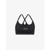 Victoria Beckham Logo-print Padded Stretch-jersey Sports Bra In Black
