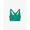 Splits59 Airweight Ella Racerback Stretch-jersey Sports Bra In Arugula Vintage White