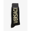 VERSACE ATHLETIC BRAND-EMBROIDERED COTTON-BLEND SOCKS