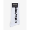 Palm Angels Vertical Logo Cotton Socks In White
