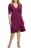 Kiyonna Women's Plus Size Whimsy Wrap Dress In Magenta