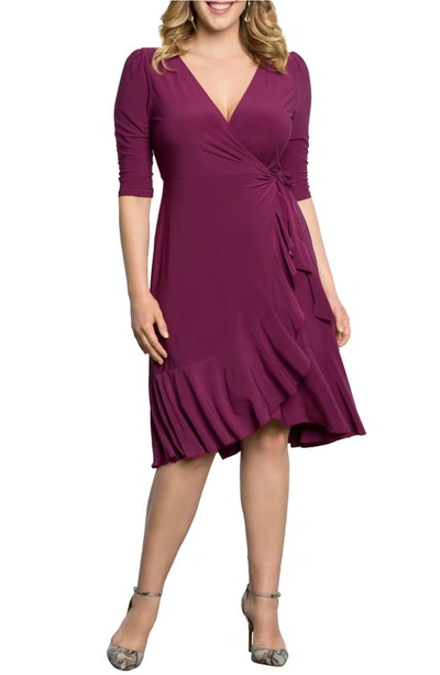 Kiyonna Women's Plus Size Whimsy Wrap Dress In Magenta