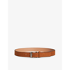 Ted Baker Tible Branded-buckle Corduroy Leather Belt In Brown