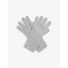 Johnstons Joe Ribbed Cashmere Gloves In Silver