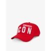 Dsquared2 Acc Icon Cotton Cap In Rosso Bianco