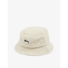 Stussy Logo-embroidered Fleece Bucket Hat In Oatmeal