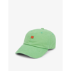 Acne Studios Womens Green Cunov Logo-embroidered Cotton Baseball Cap In Green