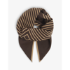 Totême Monogram-print Silk Scarf In Brown/nougat