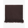 Rick Owens Frayed Cashmere Blanket Scarf In Oxblood