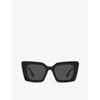 Burberry Womens Black Be4344 Daisy Square-frame Acetate Sunglasses In Black