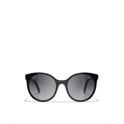 Pre-owned Chanel Womens Black Pantos Sunglasses