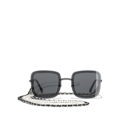Pre-owned Chanel Womens Grey Square Sunglasses