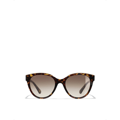 Pre-owned Chanel Womens Brown Butterfly Sunglasses