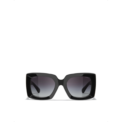 Chanel Womens Black Rectangle Sunglasses