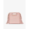 Maje Mini M Croc-embossed Leather Shoulder Bag In Pink