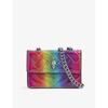 Kurt Geiger Womens Other Kensington Micro Glittered Quilted Patent Cross-body Bag In Multi