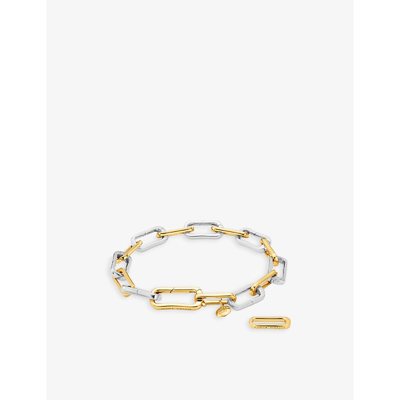 Monica Vinader Alta Capture Mixed Metal Recycled 18ct Yellow Gold-plated Sterling Silver And Sterling Silver Bracel