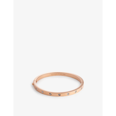 Kate Spade Set In Stone Stone Hinged Bangle In Gold