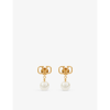 Valentino Garavani Vlogo Brass And Pearl Earrings In Gold