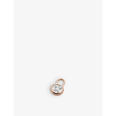 Monica Vinader Diamond Essential Recycled 18ct Rose-gold Vermeil Sterling Silver And Diamond Earring Charm In Rose Gold