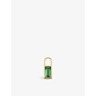 Monica Vinader Baguette 18ct Yellow Gold-plated Vermeil Sterling-silver And Green Onyx Ear Charm