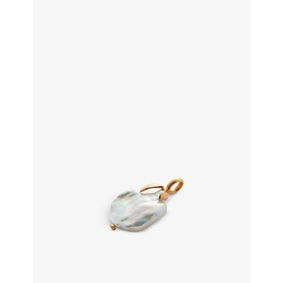 Monica Vinader Keshi 18ct Yellow Gold-plated Sterling Silver Vermeil And Freshwater Pearl Pendant Charm In White