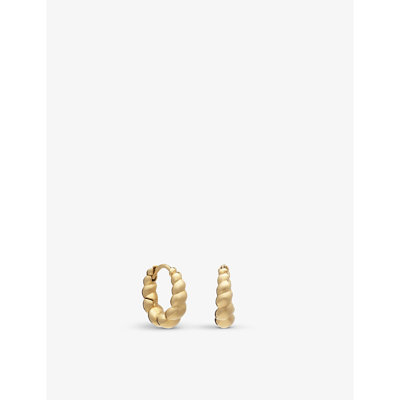Rachel Jackson Twisted 22ct Yellow-gold Plated Sterling-silver Hoop Earrings