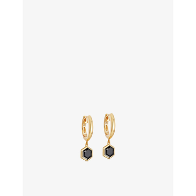 Astley Clarke Deco 18ct Yellow Gold-plated Vermeil Sterling-silver And Spinel Hoop Earrings