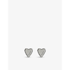 Gucci Heart Logo-engraved Sterling-silver Stud Earrings In Silver