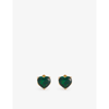 Kate Spade My Love Heart Metal And Cubic Zirconia Earrings In Green