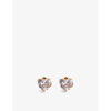 Kate Spade My Love Heart Metal And Cubic Zirconia Earrings In Clear/gold