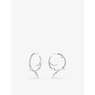 Shaun Leane Rose Thorn Large Sterling Silver Hoop Earrings