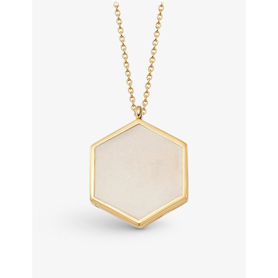 Astley Clarke Deco Large 18ct Gold-plated Vermeil Sterling Silver And Moonstone Necklace