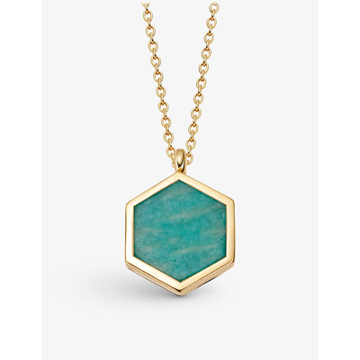 Astley Clarke Deco 18ct Gold-plated Vermeil Sterling Silver And Green Amazonite Necklace