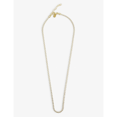 Hermina Athens Silvia Sterling Silver Beaded Chain Necklace In Gold