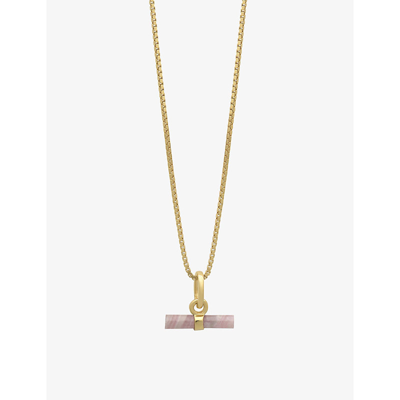 Rachel Jackson Momento Mini 22ct Yellow Gold-plated Sterling-silver And Rhodochrosite Necklace