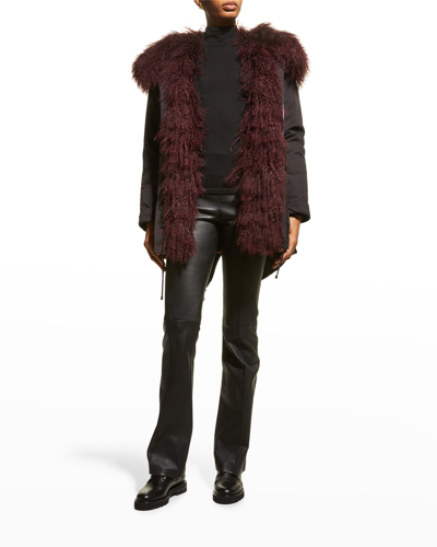 Gorski Parka With Lamb Tuxedo And Hood In Brown