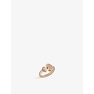 Chopard Happy Hearts 18ct Rose-gold And 0.22ct Round-cut Diamond Ring