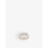By Pariah 14ct Gold Stone Linings White Marble And Diamond Ring In White