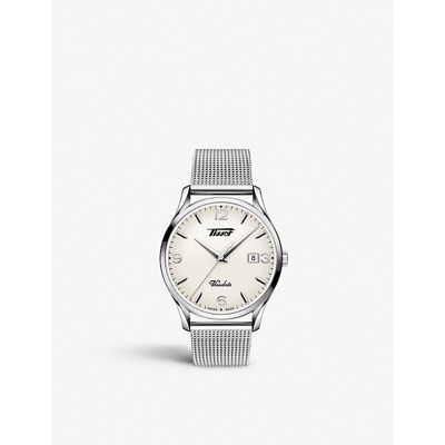 Tissot T118.410.11.277.00 Heritage Visodate Stainless Steel Watch In Silver/ White/ Silver