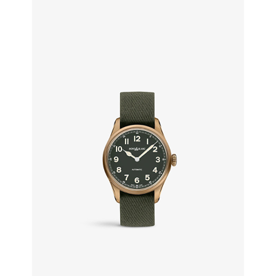 Montblanc 1858 Limited Edition Automatic 42mm Bronze And Woven Watch, Ref. No. 118222 In Green