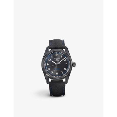Longines L38102992 Spirit Blue Edition Stainless-steel And Canvas Automatic Watch In Black