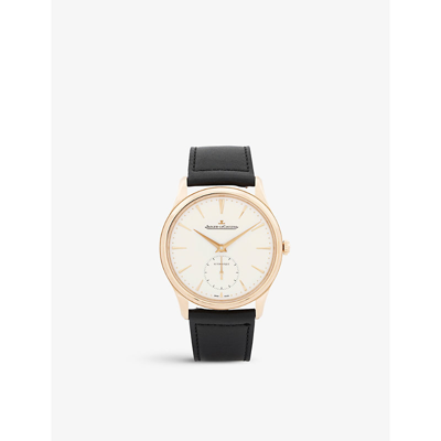 Jaeger-lecoultre Q1212510 Master Ultra Thin Pink-gold And Leather Watch In Beige