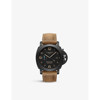 Panerai Pam01441 Luminor Gmt Ceramic Automatic Watch In Black / Brown